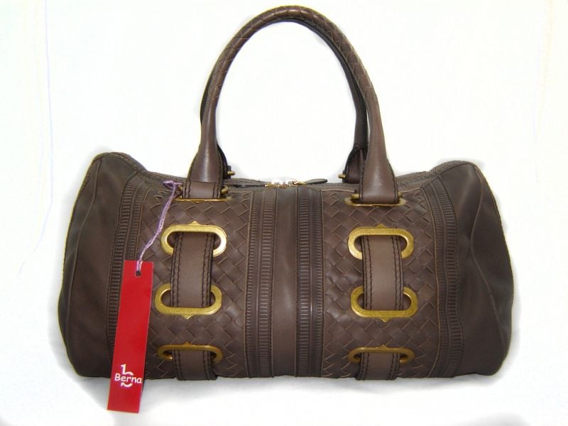 BOTTEGA VENETA Leather Accordion Satchel Bag