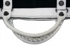 BALENCIAGA Dark Blue Suede 'Giant Work' Large Tote