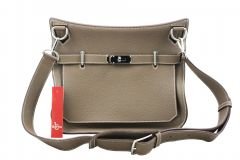 HERMES Taurillon Clemence Jypsiere Gypsy 34 Etoupe Taupe