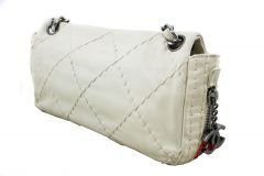 CHANEL Cream Quilted Leather Ultimate Stitch Flap Shoulder Bag