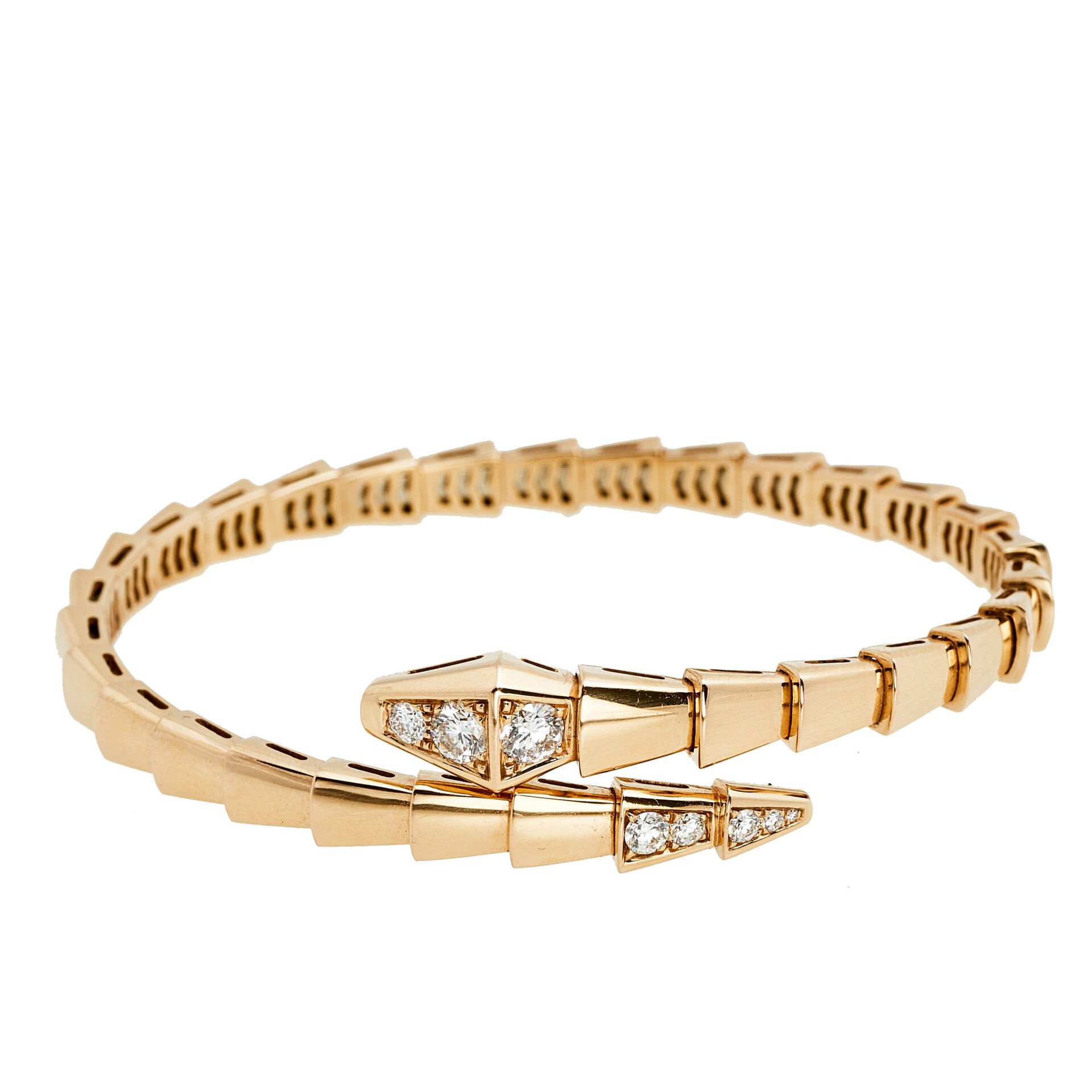 BVLGARI Serpenti Viper 18k Rose Gold Diamond Bracelet