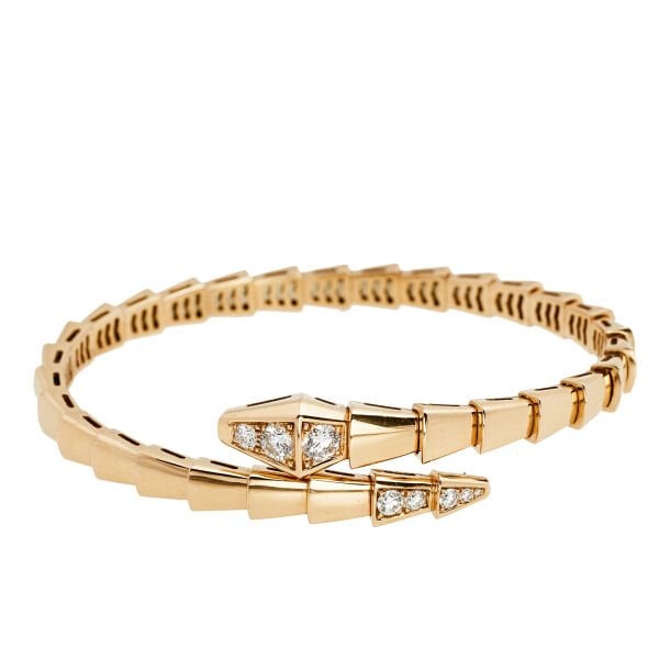 BVLGARI Serpenti Viper 18k Rose Gold Diamond Bracelet