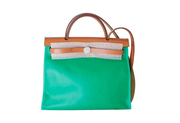 HERMES Herbag Zip Berline Vache Canvas and Leather 31