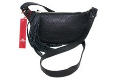 CHANEL Black Small Pebbled Leather Crossbody