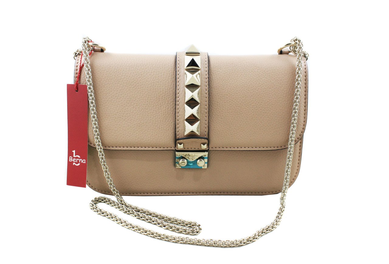 VALENTINO Rockstud Lock Medium Leather Shoulder Bag