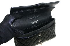 CHANEL Patent Leather Classic Medium Double Flap Bag