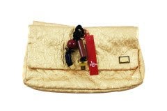 LOUIS VUITTON Gold African Queen Masai GM Limelight Clutch