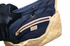 LOUIS VUITTON Gold African Queen Masai GM Limelight Clutch
