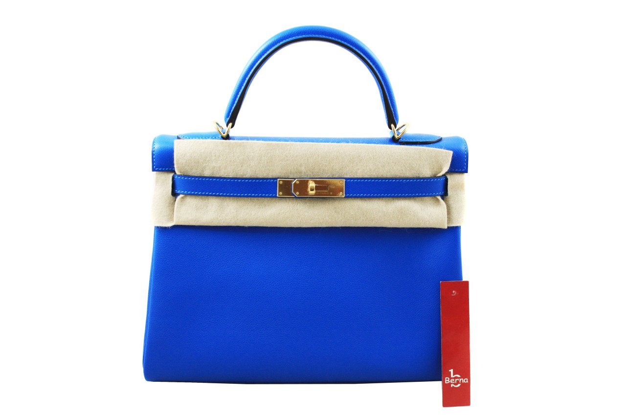 HERMES Kelly Retourne Evercolor 32cm Blue Hydra GHW