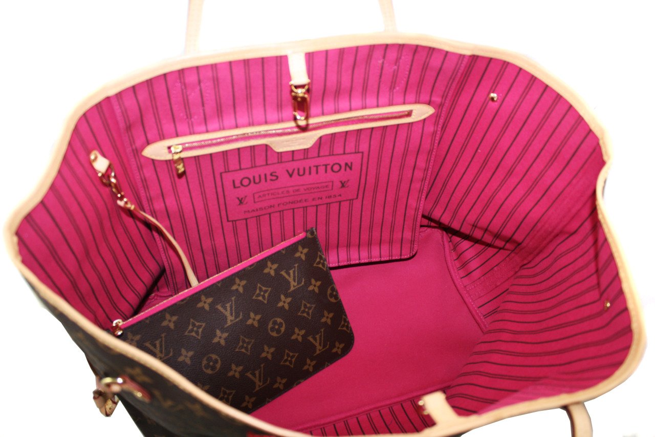 LOUIS VUITTON Monogram Neverfull Gm Fuchsia