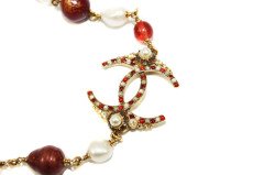 CHANEL CC Logo Beaded Necklace 2011