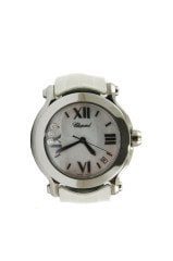 CHOPARD Happy Sport Round Steel 3 Diamonds