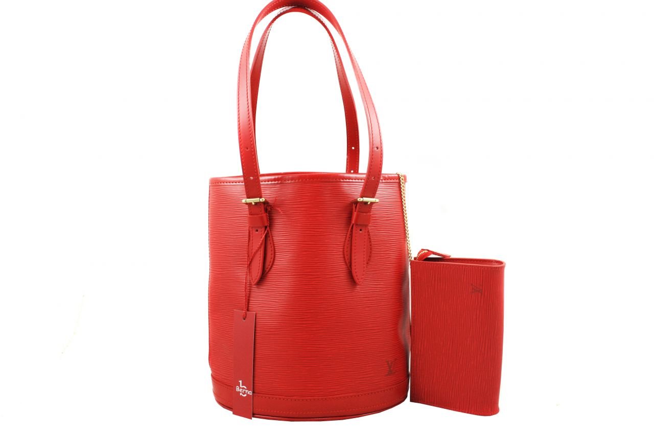 LOUIS VUITTON Red Epi Leather Bucket PM