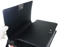 CHANEL Large Black Lambskin Quilted Large Boy Bag