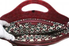 GUCCI Suede Leather Frame Top Tote Bag