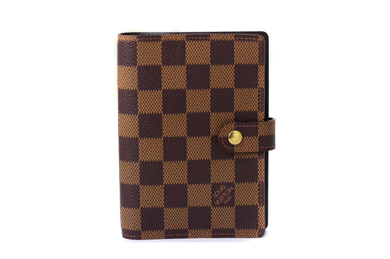 LOUIS VUITTON Damier Ebene Canvas Ring Agenda Cover PM