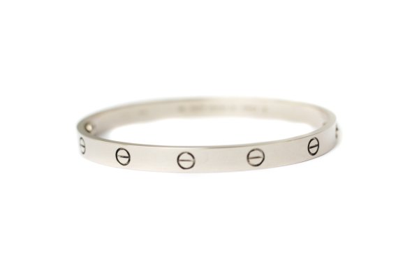 CARTIER 18k White Gold Love Bracelet Size 19