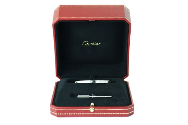 CARTIER 18k White Gold 6 Diamonds Love PM