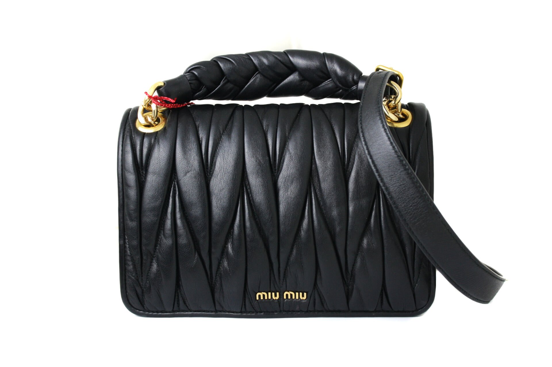 MIU MIU Lambskin Matelasse Square Shoulder Bag