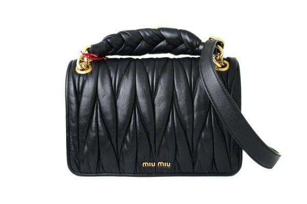 MIU MIU Lambskin Matelasse Square Shoulder Bag