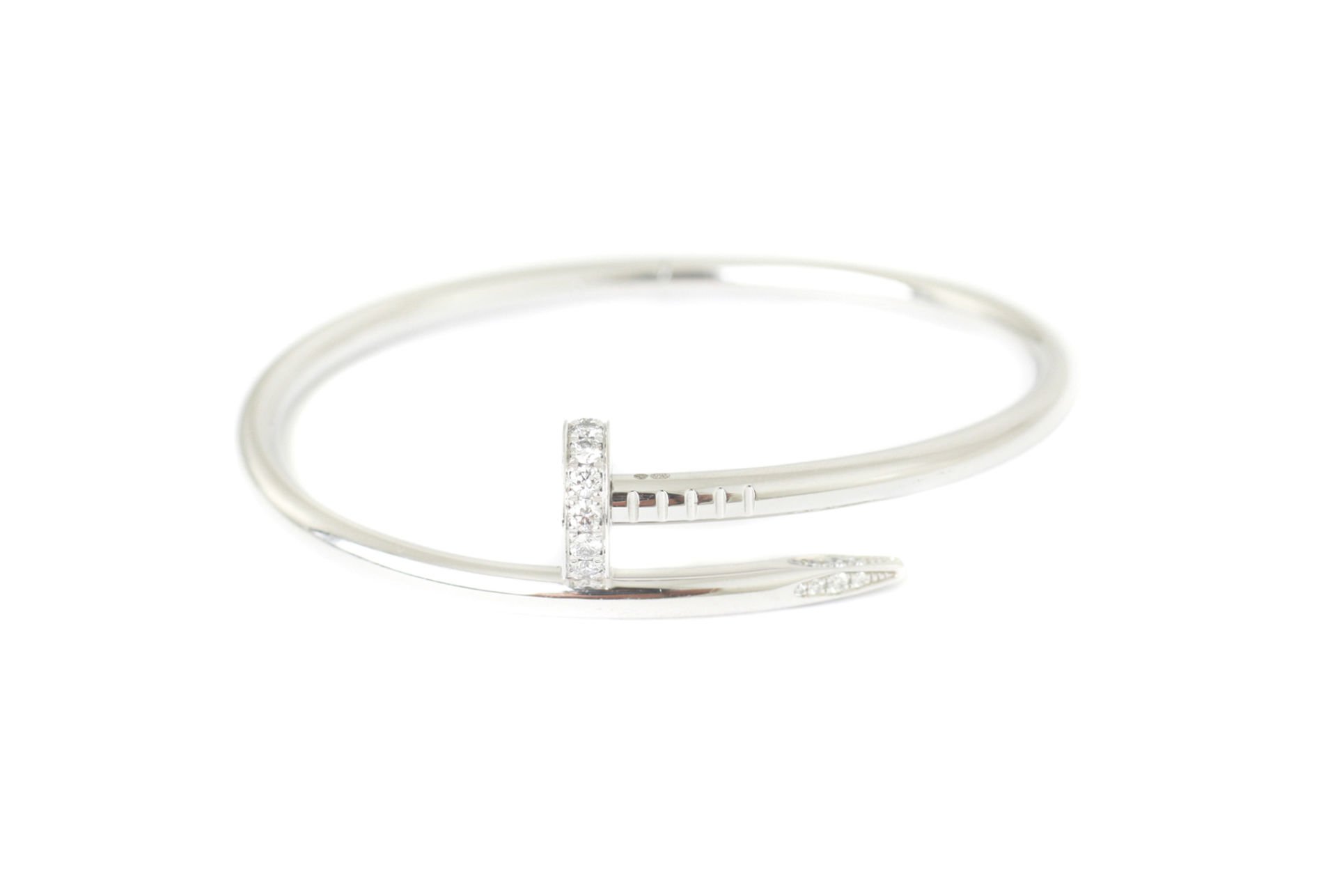 CARTIER 18k White Gold Juste Un Clou Diamond Bracelet