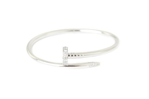 CARTIER 18k White Gold Juste Un Clou Diamond Bracelet