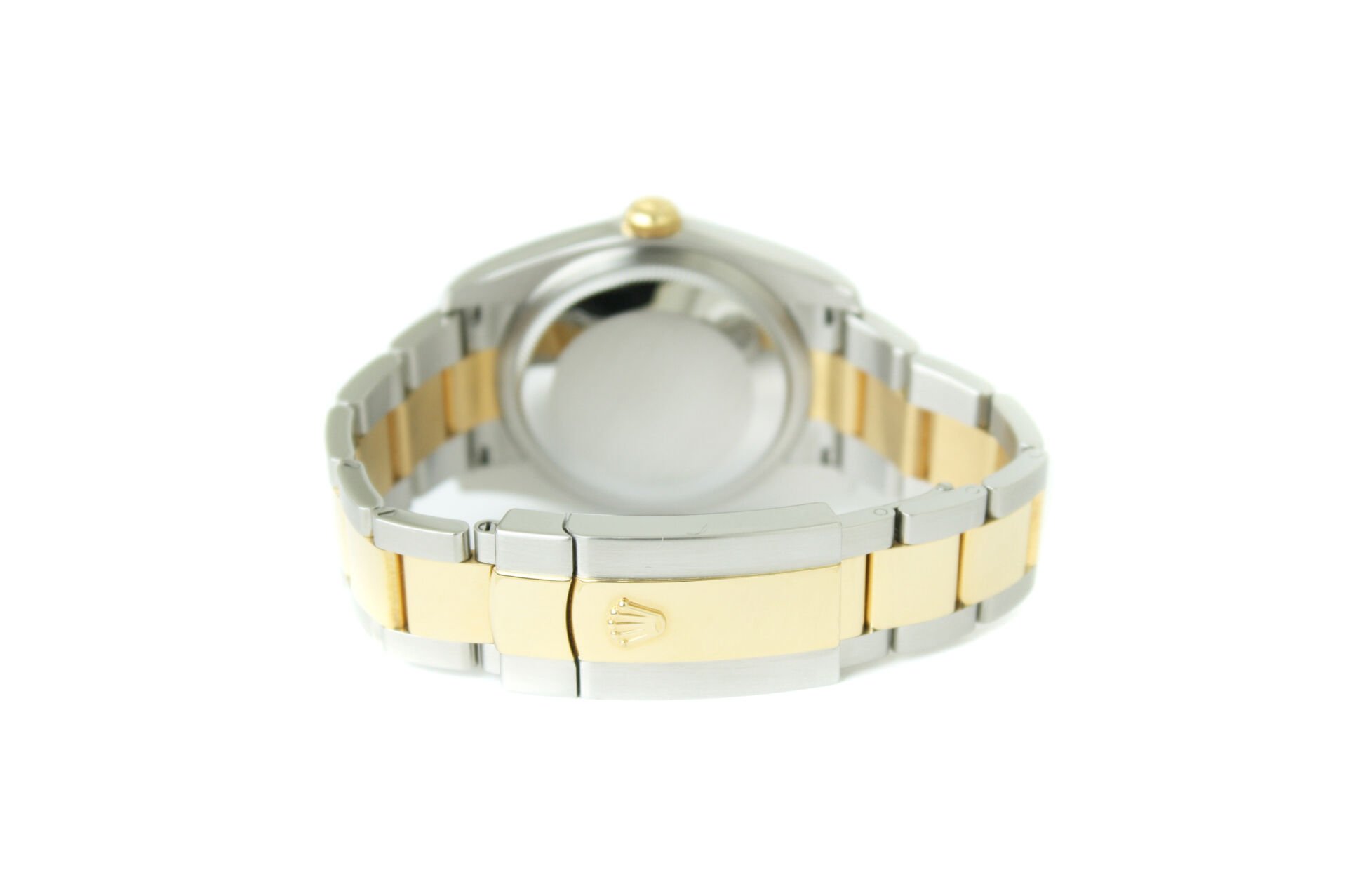 ROLEX 18k Yellow Gold-Steel Datejust 36mm Black Diamond Dial