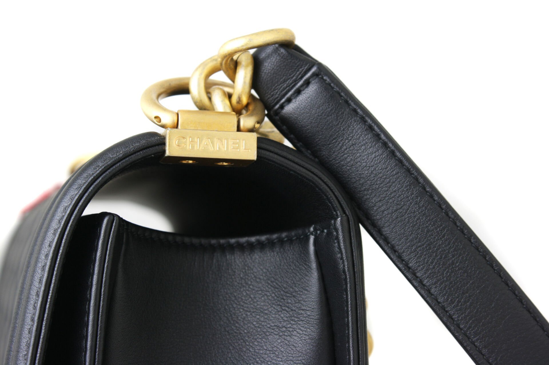 CHANEL Black Calfskin Large Boy Bag GHW