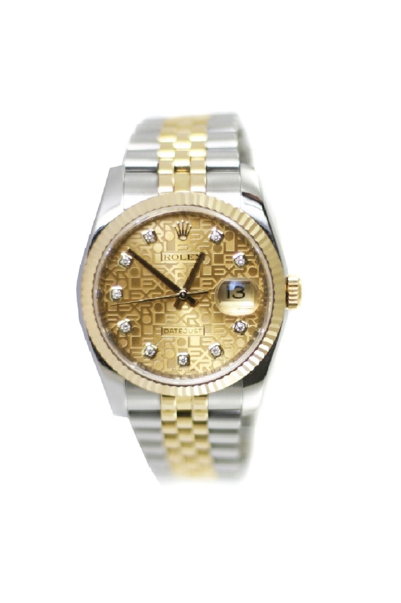 ROLEX Datejust 36mm Two Tone Jubilee Diamond Dial