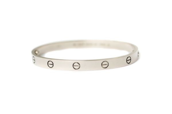 CARTIER 18k White Gold Love Bracelet Size 19