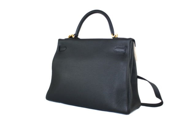 HERMES Black Togo Kelly 32 GHW