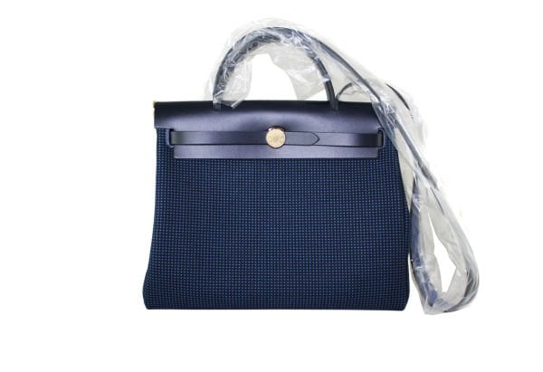 Hermes Navy Blue Herbag Zip 31