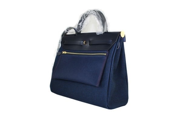 Hermes Navy Blue Herbag Zip 31