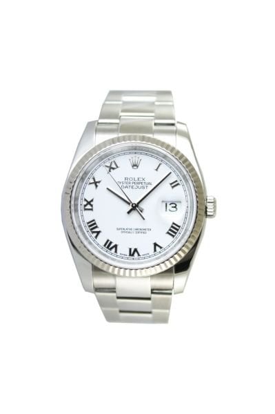 ROLEX Datejust 36mm White Roman Dial Oyster
