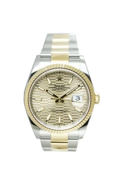 ROLEX Datejust 36mm Two Tone Fluted Motif Dial Oyster