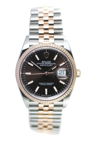 ROLEX Datejust 36mm Chocolate 18k Rose Gold/Steel Jubilee