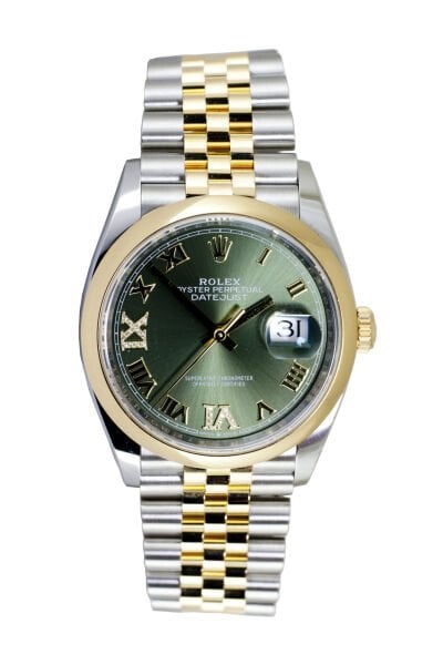 ROLEX Datejust 36mm Olive Green VI/IX 24 Diamonds Jubilee
