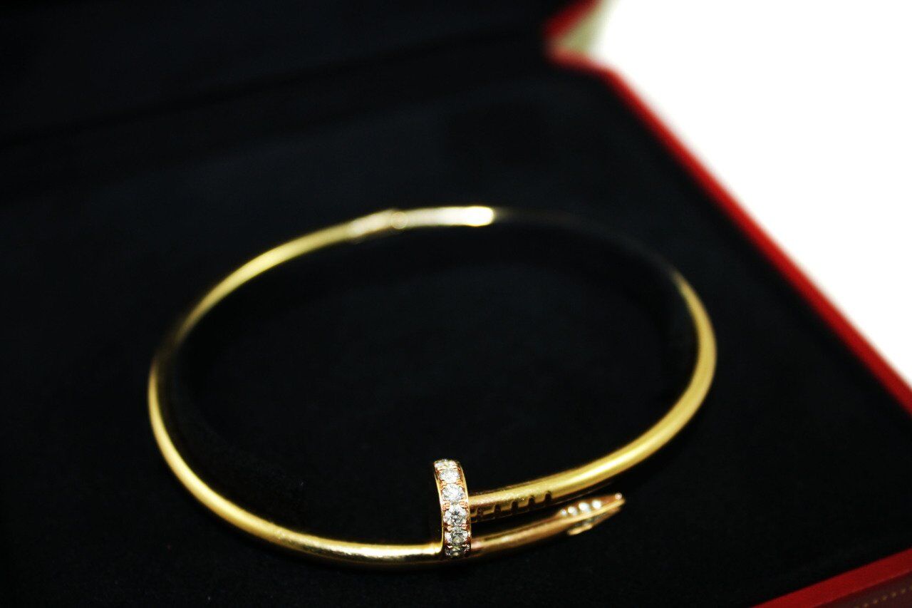 CARTIER 18k Yellow Gold Diamond Juste Un Clou Bracelet