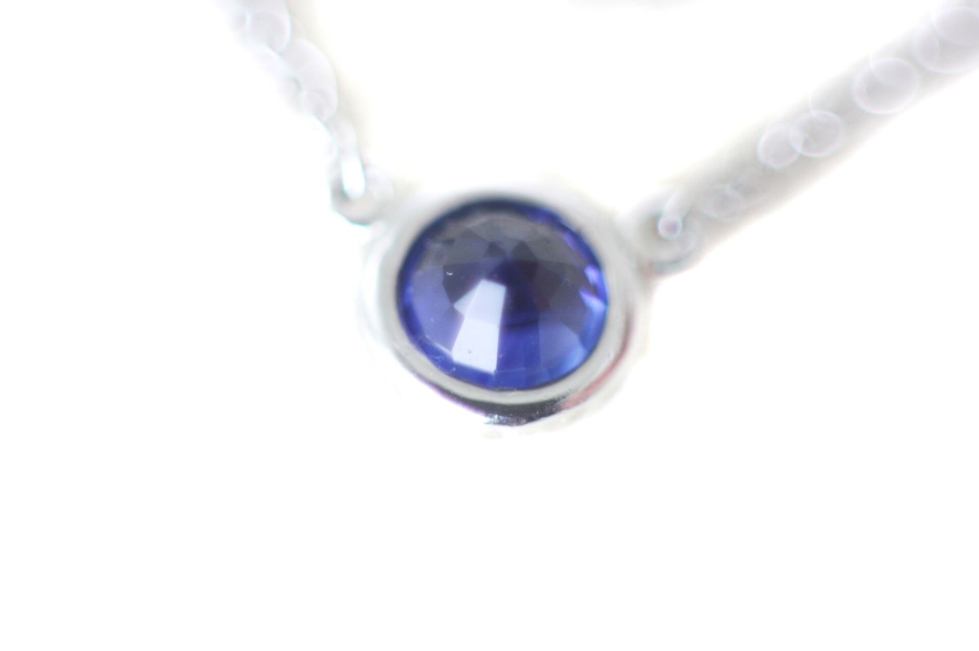 TIFFANY & CO. Elsa Peretti 0.30ct Sapphire Diamond Platinum Necklace
