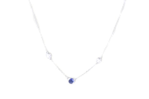 TIFFANY & CO. Elsa Peretti 0.30ct Sapphire Diamond Platinum Necklace