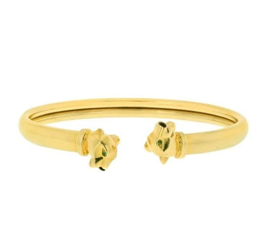CARTIER 18K Yellow Gold Double Head Panthere Bracelet