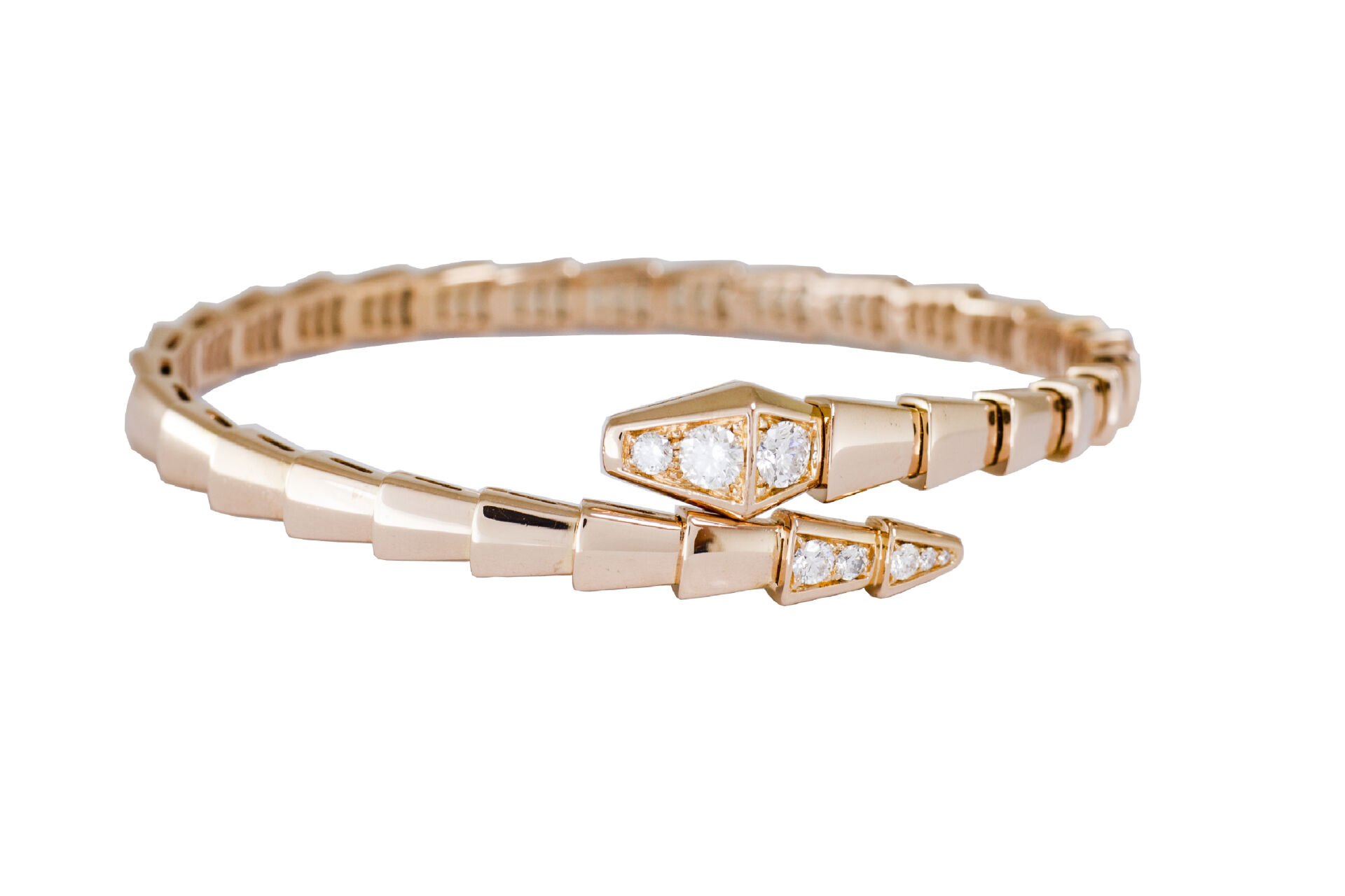 BVLGARI Serpenti Viper 18k Rose Gold Diamond Bracelet