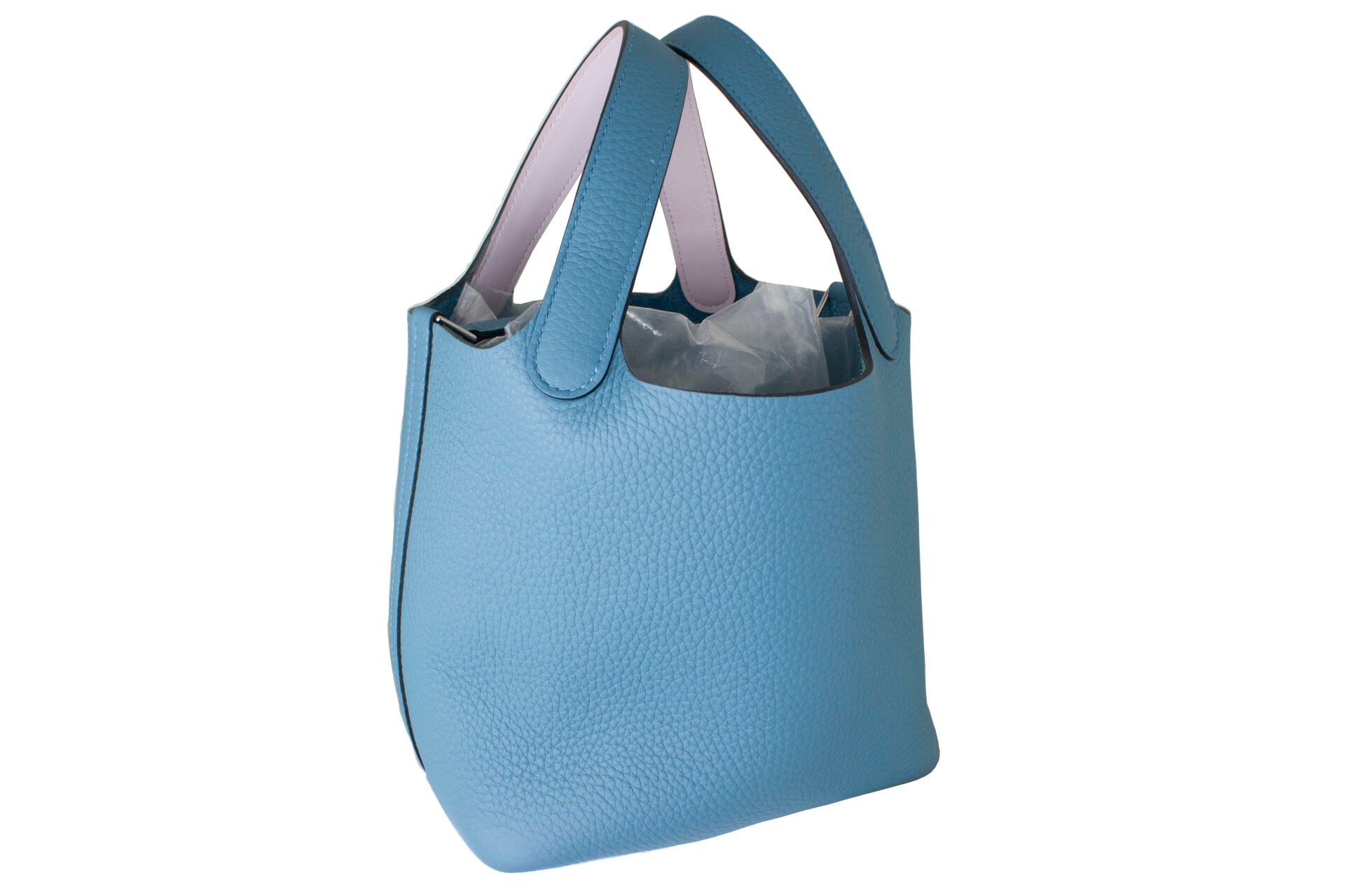 HERMES Picotin 18 Bleu Jeans/Mauve Pale Eclat Clemence PHW