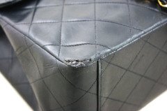 CHANEL Vintage XL Jumbo Black Quilted Lambskin Flap Bag